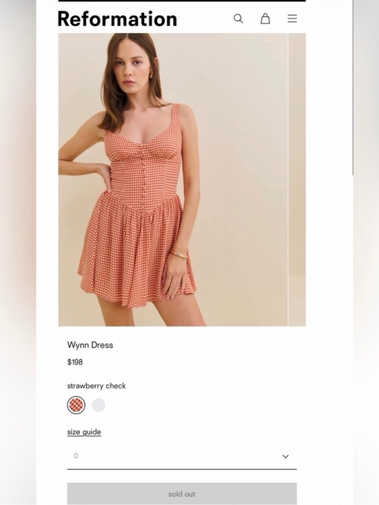 Reformation Dresses & Skirts - Reformation Wynn Red strawberry gingham dress 0